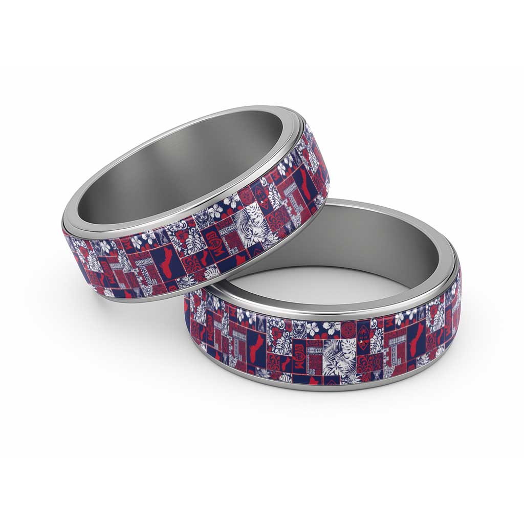 Guam Felis Pasgua Classic Ring Pacific Patchwork Xmas Vibes - Polynesian Pride