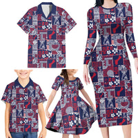 Guam Felis Pasgua Family Matching Long Sleeve Bodycon Dress and Hawaiian Shirt Pacific Patchwork Xmas Vibes - Polynesian Pride