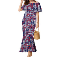 Guam Felis Pasgua Family Matching Mermaid Dress and Hawaiian Shirt Pacific Patchwork Xmas Vibes - Polynesian Pride