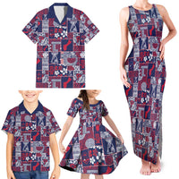 Guam Felis Pasgua Family Matching Tank Maxi Dress and Hawaiian Shirt Pacific Patchwork Xmas Vibes - Polynesian Pride