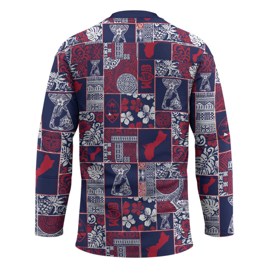 Guam Felis Pasgua Hockey Jersey Pacific Patchwork Xmas Vibes - Polynesian Pride