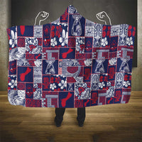 Guam Felis Pasgua Hooded Blanket Pacific Patchwork Xmas Vibes - Polynesian Pride