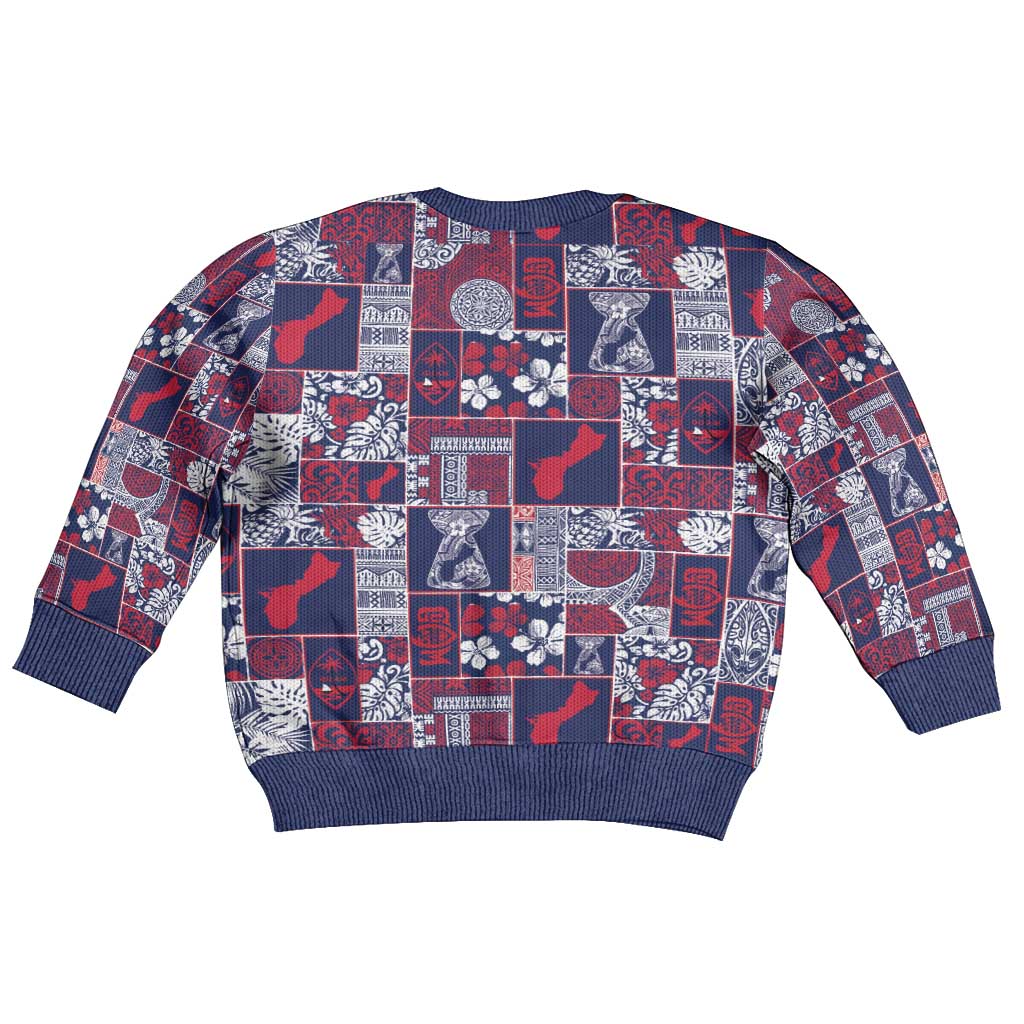 Guam Felis Pasgua Kid Ugly Christmas Sweater Pacific Patchwork Xmas Vibes - Polynesian Pride