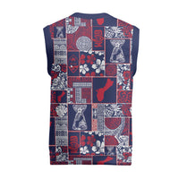 Guam Felis Pasgua Christmas Knitted V-Neck Vest Pacific Patchwork Xmas Vibes - Polynesian Pride