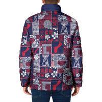 Guam Felis Pasgua Padded Jacket Pacific Patchwork Xmas Vibes - Polynesian Pride