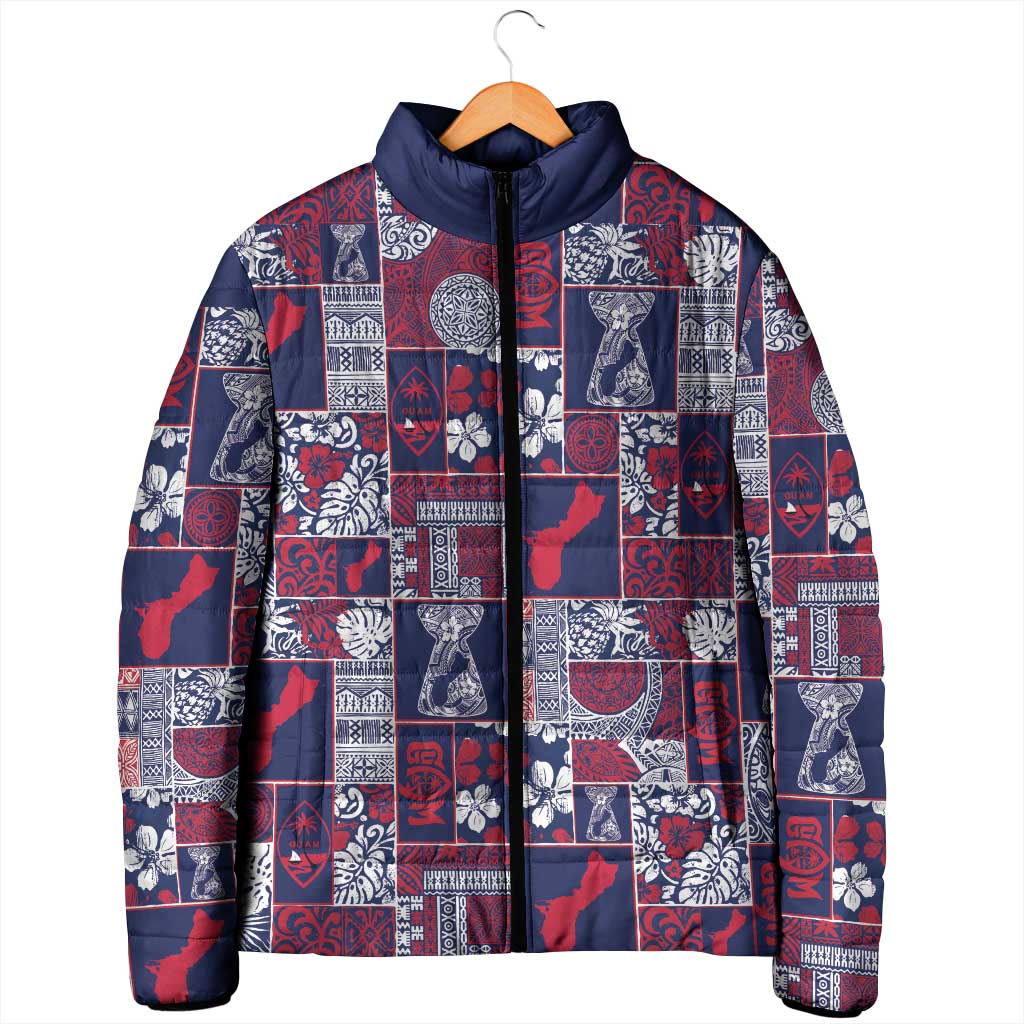 Guam Felis Pasgua Padded Jacket Pacific Patchwork Xmas Vibes - Polynesian Pride