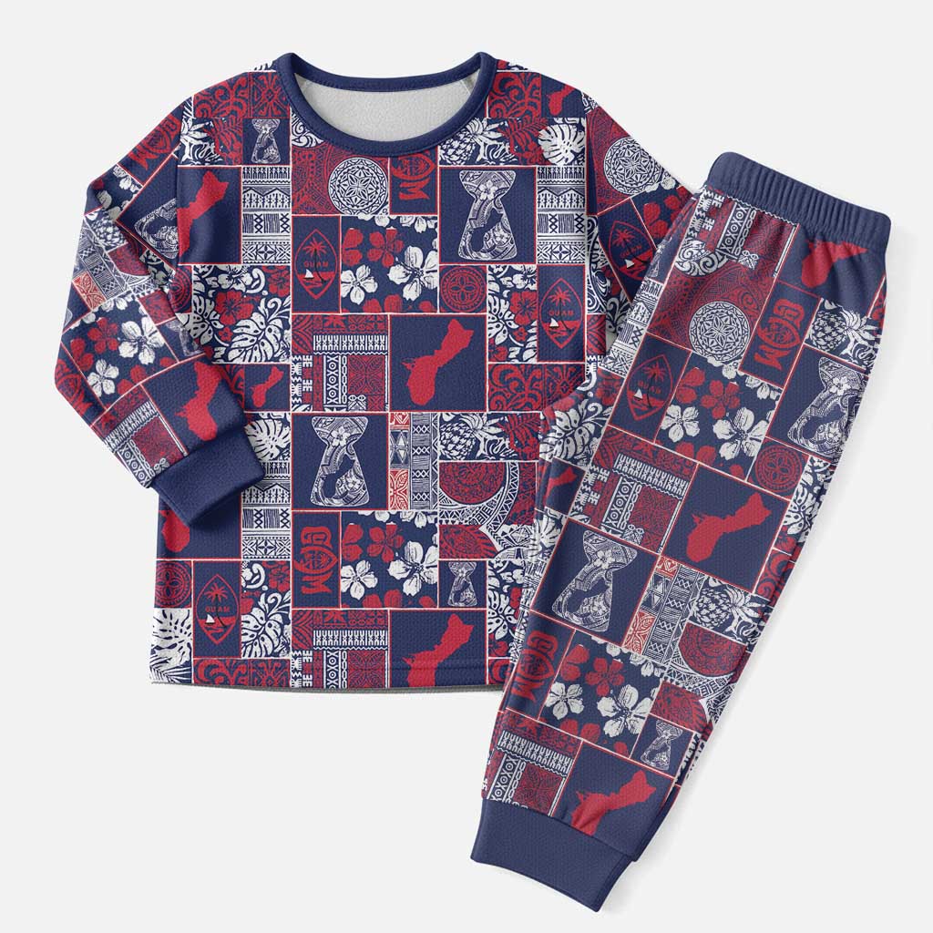 Guam Felis Pasgua Christmas Pajama Set Pacific Patchwork Xmas Vibes - Polynesian Pride