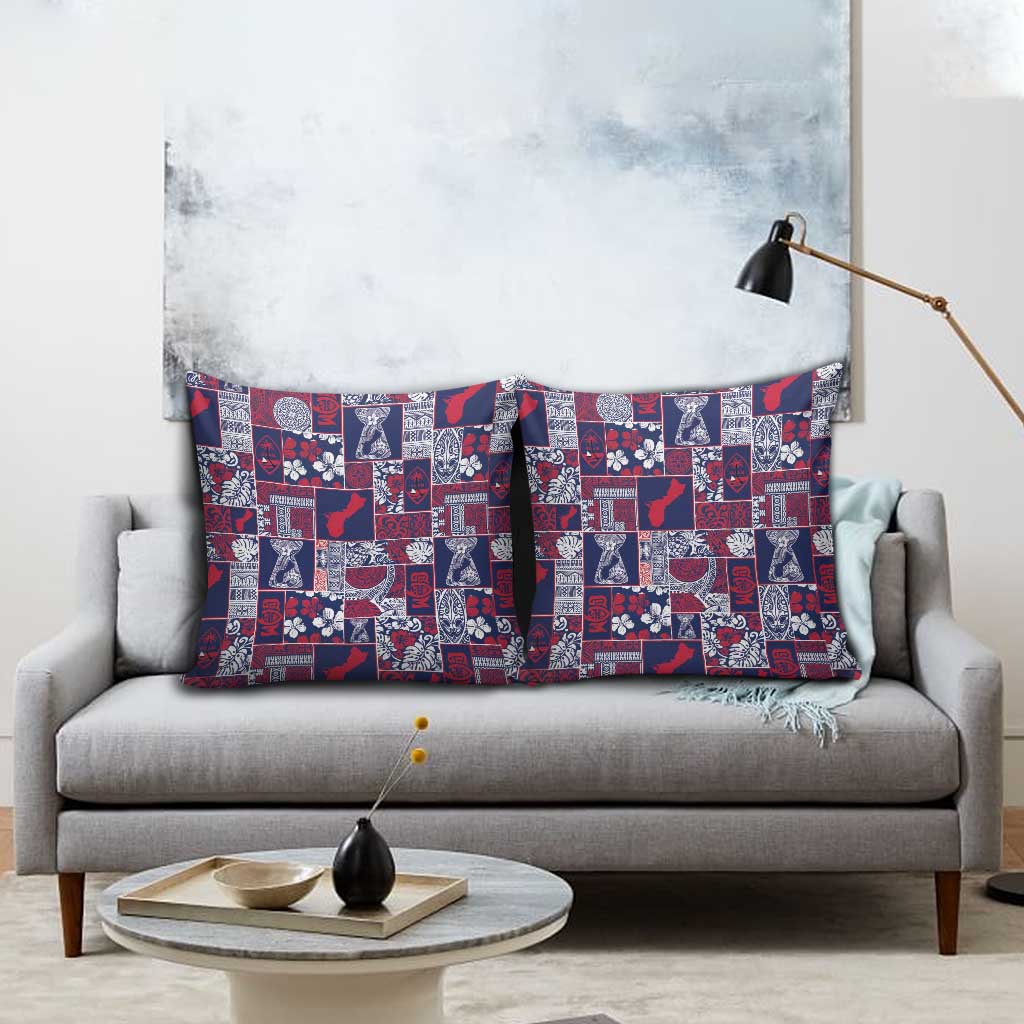 Guam Felis Pasgua Pillow Cover Pacific Patchwork Xmas Vibes - Polynesian Pride