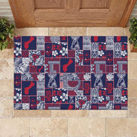 Guam Felis Pasgua Rubber Doormat Pacific Patchwork Xmas Vibes - Polynesian Pride