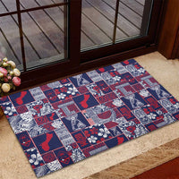 Guam Felis Pasgua Rubber Doormat Pacific Patchwork Xmas Vibes - Polynesian Pride