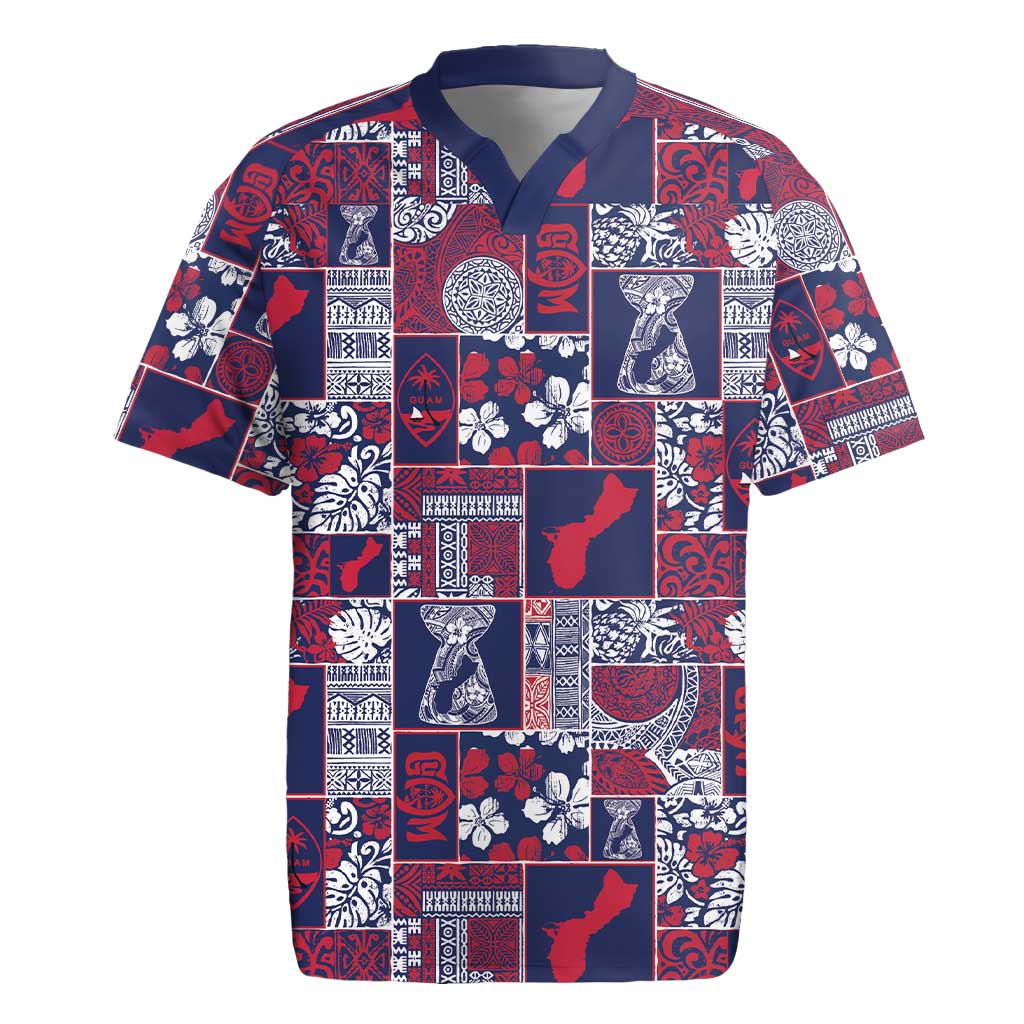 Guam Felis Pasgua Rugby Jersey Pacific Patchwork Xmas Vibes - Polynesian Pride