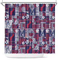 Guam Felis Pasgua Shower Curtain Pacific Patchwork Xmas Vibes - Polynesian Pride