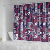 Guam Felis Pasgua Shower Curtain Pacific Patchwork Xmas Vibes - Polynesian Pride