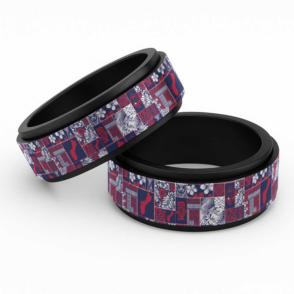 Guam Felis Pasgua Spinner Ring Pacific Patchwork Xmas Vibes - Polynesian Pride