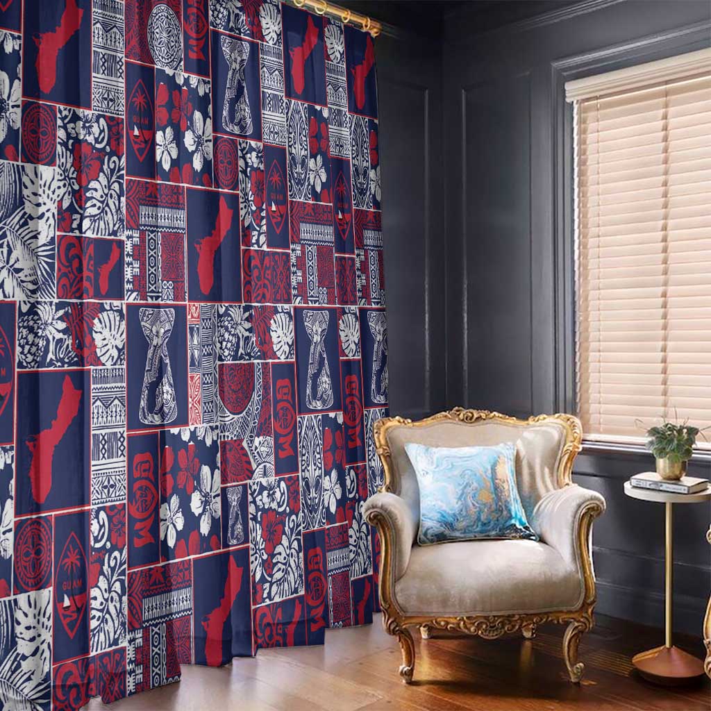 Guam Felis Pasgua Window Curtain Pacific Patchwork Xmas Vibes - Polynesian Pride