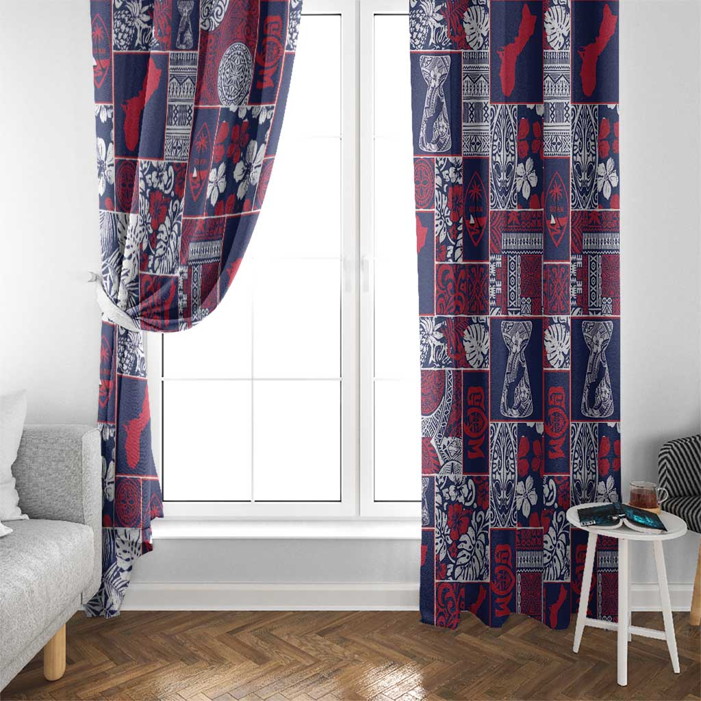 Guam Felis Pasgua Window Curtain Pacific Patchwork Xmas Vibes - Polynesian Pride