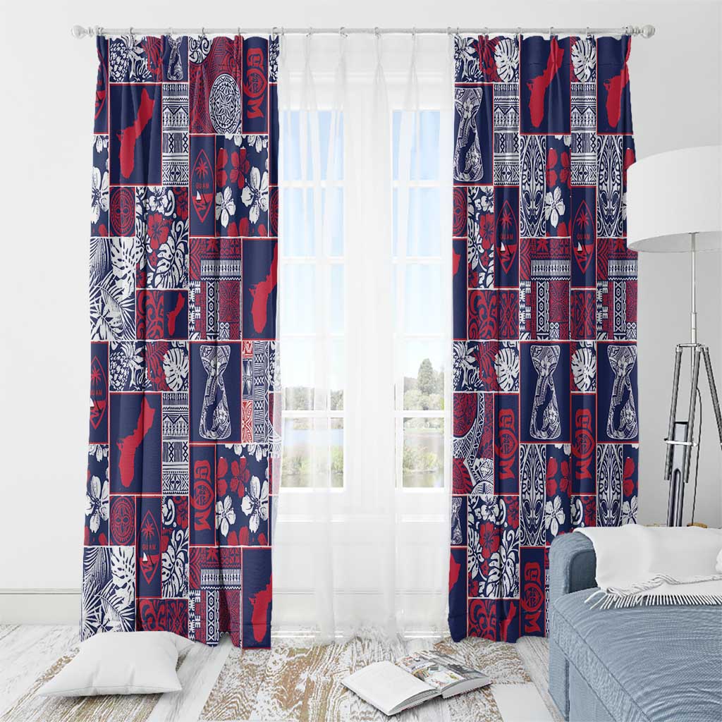 Guam Felis Pasgua Window Curtain Pacific Patchwork Xmas Vibes - Polynesian Pride