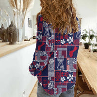 Guam Felis Pasgua Women Casual Shirt Pacific Patchwork Xmas Vibes LT9 - Polynesian Pride