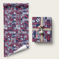 Guam Felis Pasgua Wrapping Paper Pacific Patchwork Xmas Vibes - Polynesian Pride