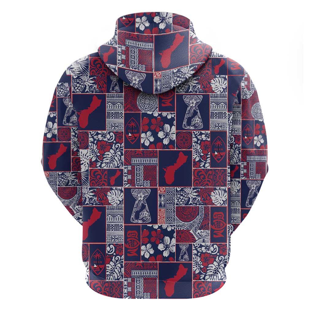 Guam Felis Pasgua Zip Hoodie Pacific Patchwork Xmas Vibes - Polynesian Pride
