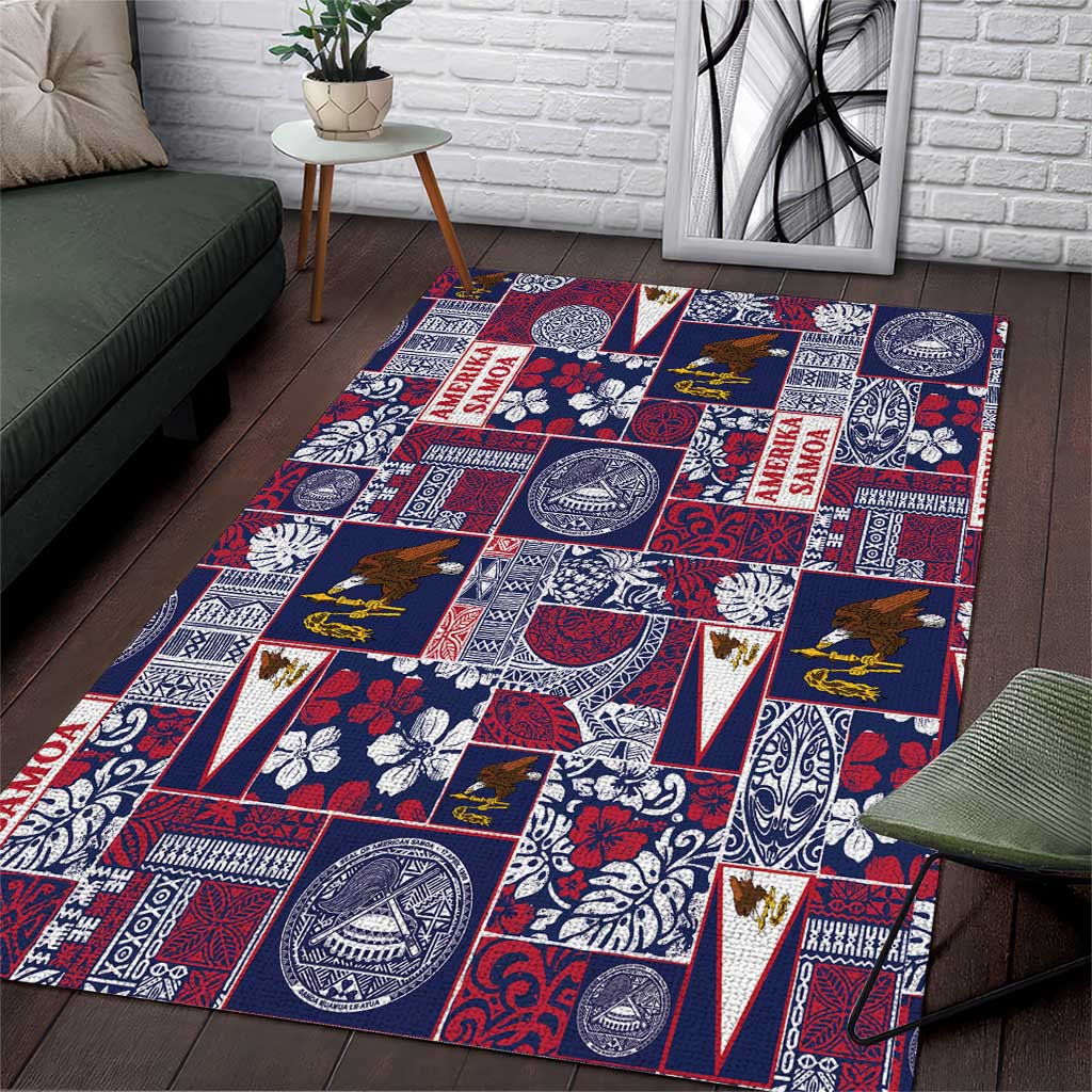 Manuia le Kerisimasi American Samoa Area Rug Pacific Patchwork Xmas Vibes - Polynesian Pride