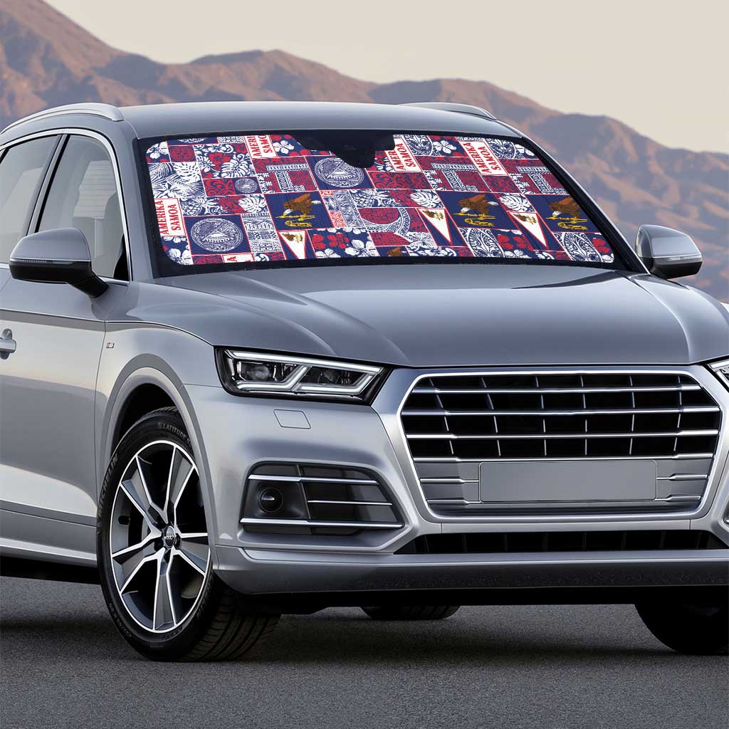 Manuia le Kerisimasi American Samoa Auto Sun Shade Pacific Patchwork Xmas Vibes - Polynesian Pride