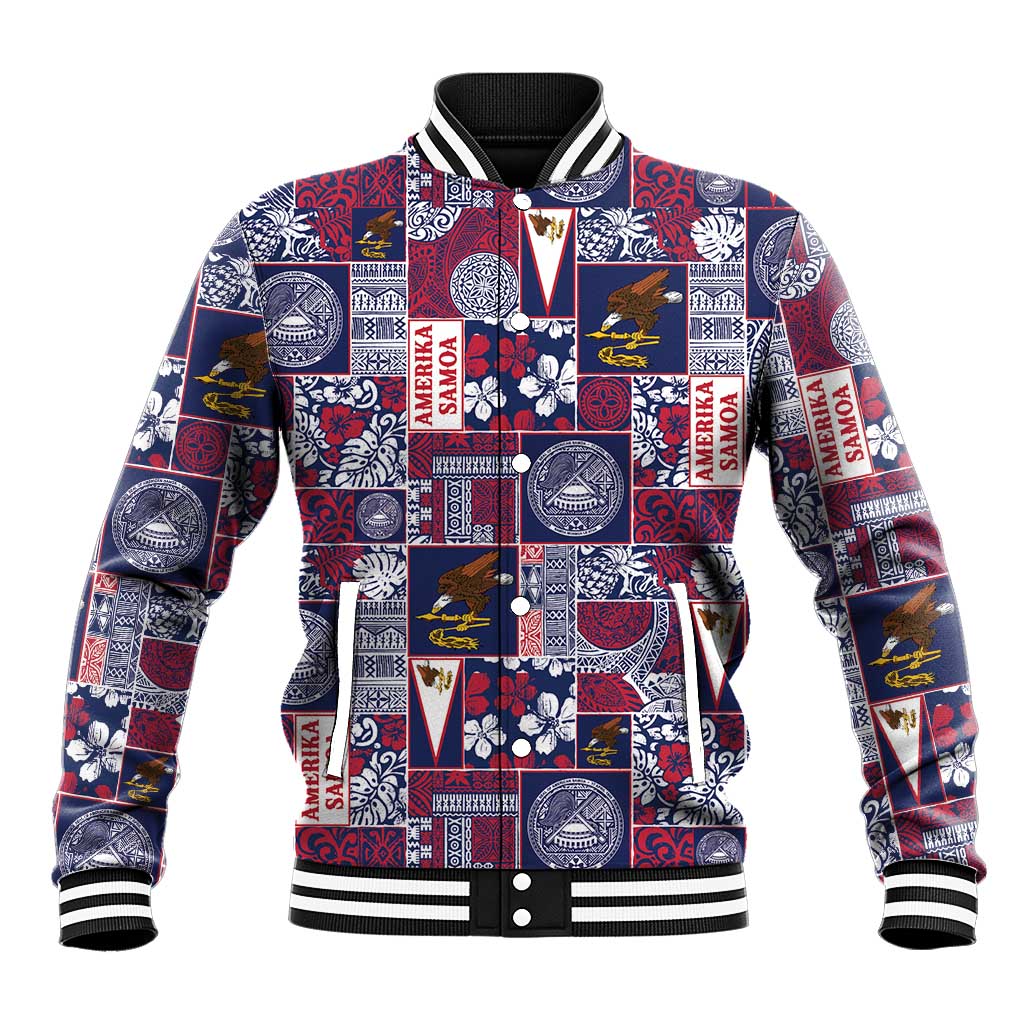 Manuia le Kerisimasi American Samoa Baseball Jacket Pacific Patchwork Xmas Vibes - Polynesian Pride
