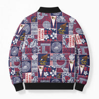 Manuia le Kerisimasi American Samoa Bomber Puffer Jacket Pacific Patchwork Xmas Vibes - Polynesian Pride