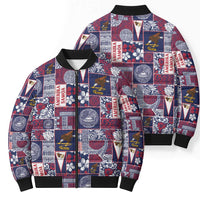 Manuia le Kerisimasi American Samoa Bomber Puffer Jacket Pacific Patchwork Xmas Vibes - Polynesian Pride