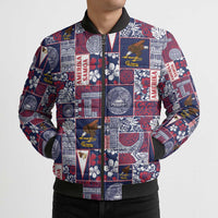 Manuia le Kerisimasi American Samoa Bomber Puffer Jacket Pacific Patchwork Xmas Vibes - Polynesian Pride