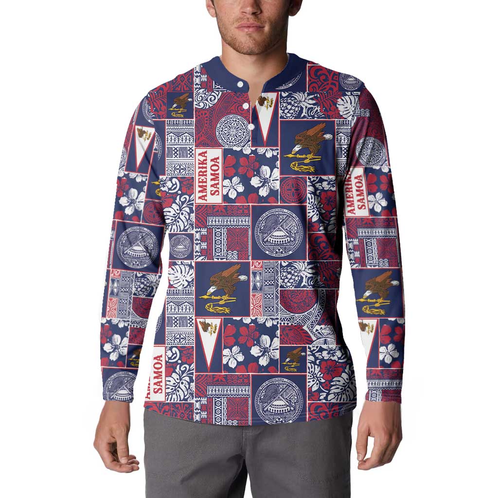 Manuia le Kerisimasi American Samoa Button Sweatshirt Pacific Patchwork Xmas Vibes - Polynesian Pride