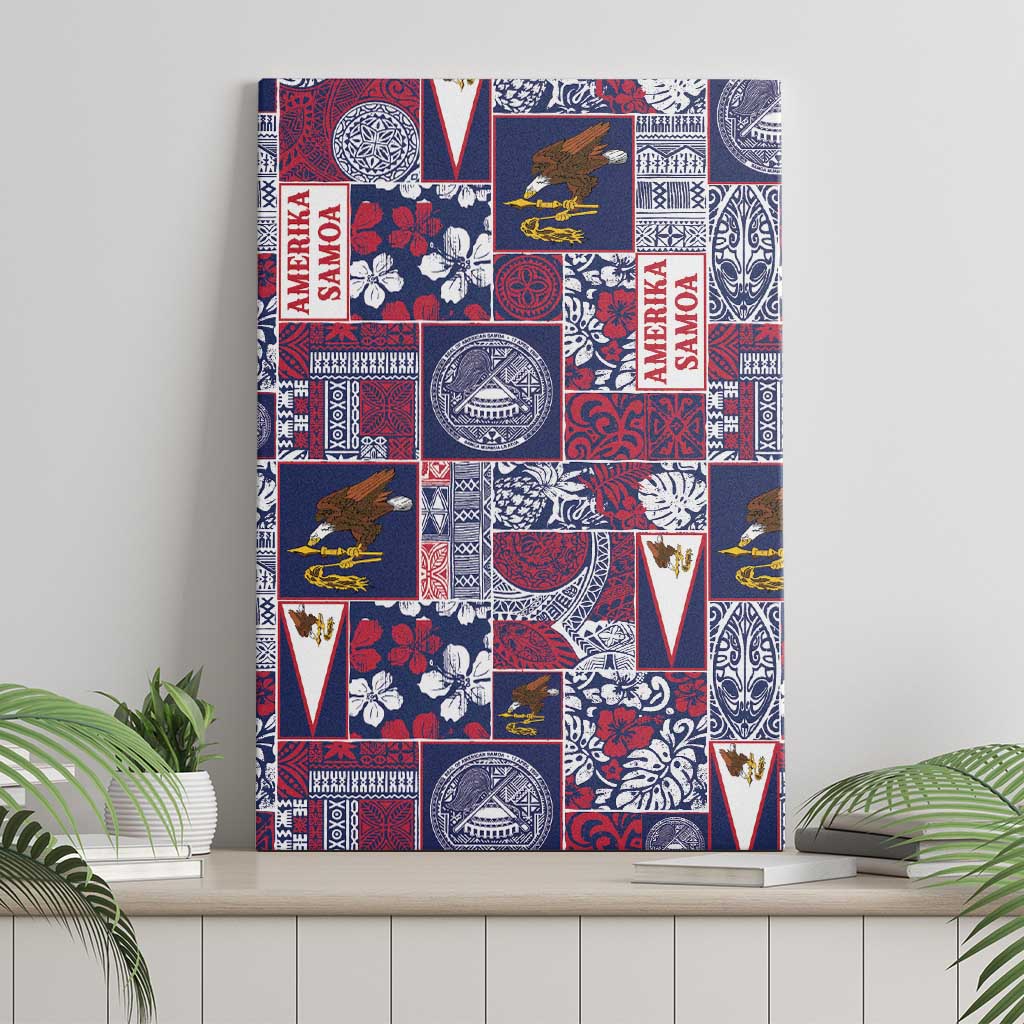 Manuia le Kerisimasi American Samoa Canvas Wall Art Pacific Patchwork Xmas Vibes - Polynesian Pride