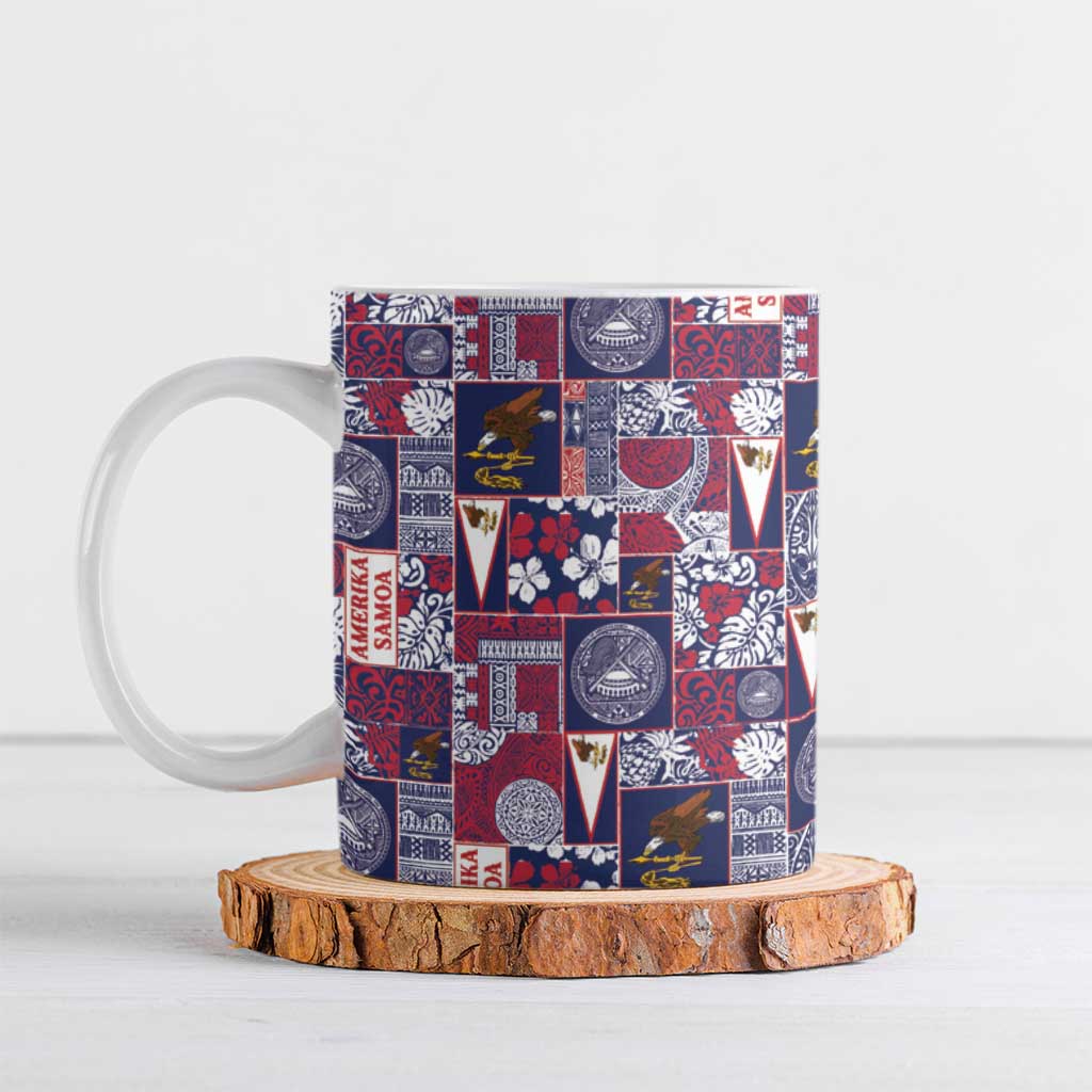 Manuia le Kerisimasi American Samoa Ceramic Mug Pacific Patchwork Xmas Vibes - Polynesian Pride