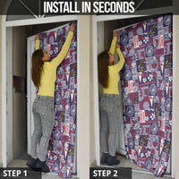 Manuia le Kerisimasi American Samoa Door Cover Pacific Patchwork Xmas Vibes - Polynesian Pride