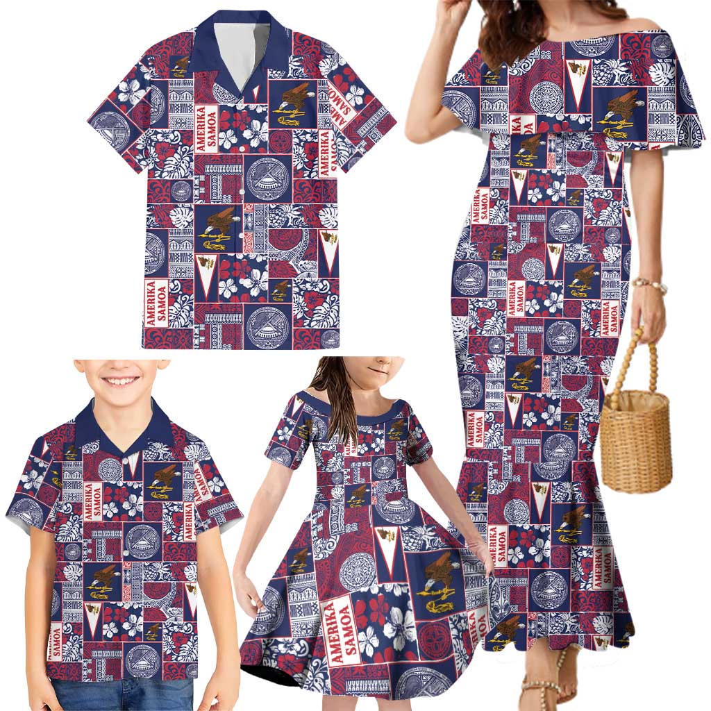 Manuia le Kerisimasi American Samoa Family Matching Mermaid Dress and Hawaiian Shirt Pacific Patchwork Xmas Vibes LT9 - Polynesian Pride