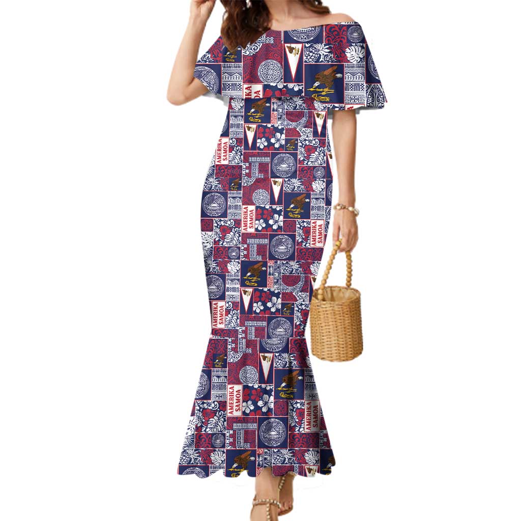 Manuia le Kerisimasi American Samoa Family Matching Mermaid Dress and Hawaiian Shirt Pacific Patchwork Xmas Vibes - Polynesian Pride