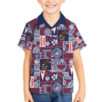 Manuia le Kerisimasi American Samoa Family Matching Off The Shoulder Long Sleeve Dress and Hawaiian Shirt Pacific Patchwork Xmas Vibes - Polynesian Pride