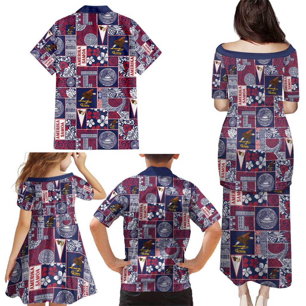 Manuia le Kerisimasi American Samoa Family Matching Puletasi and Hawaiian Shirt Pacific Patchwork Xmas Vibes - Polynesian Pride
