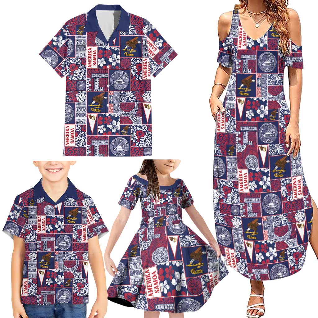 Manuia le Kerisimasi American Samoa Family Matching Summer Maxi Dress and Hawaiian Shirt Pacific Patchwork Xmas Vibes LT9 - Polynesian Pride