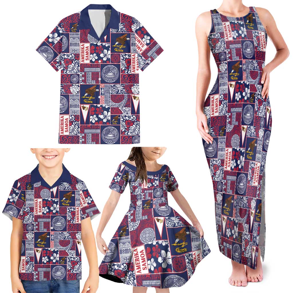 Manuia le Kerisimasi American Samoa Family Matching Tank Maxi Dress and Hawaiian Shirt Pacific Patchwork Xmas Vibes LT9 - Polynesian Pride