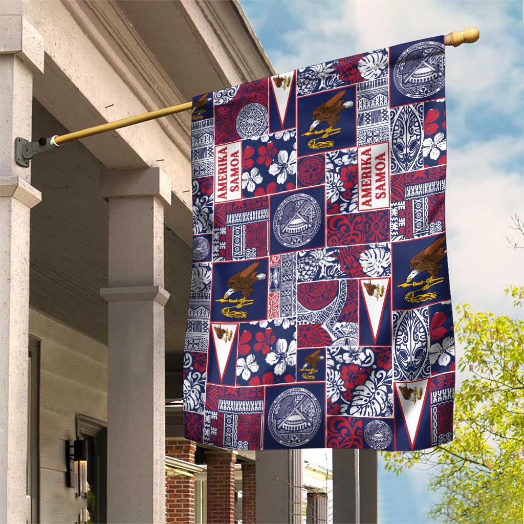 Manuia le Kerisimasi American Samoa Garden Flag Pacific Patchwork Xmas Vibes LT9 House Flag Blue - Polynesian Pride