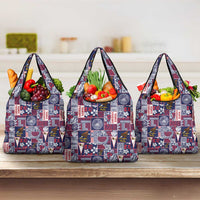 Manuia le Kerisimasi American Samoa Grocery Bag Pacific Patchwork Xmas Vibes - Polynesian Pride