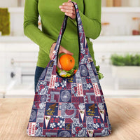 Manuia le Kerisimasi American Samoa Grocery Bag Pacific Patchwork Xmas Vibes - Polynesian Pride