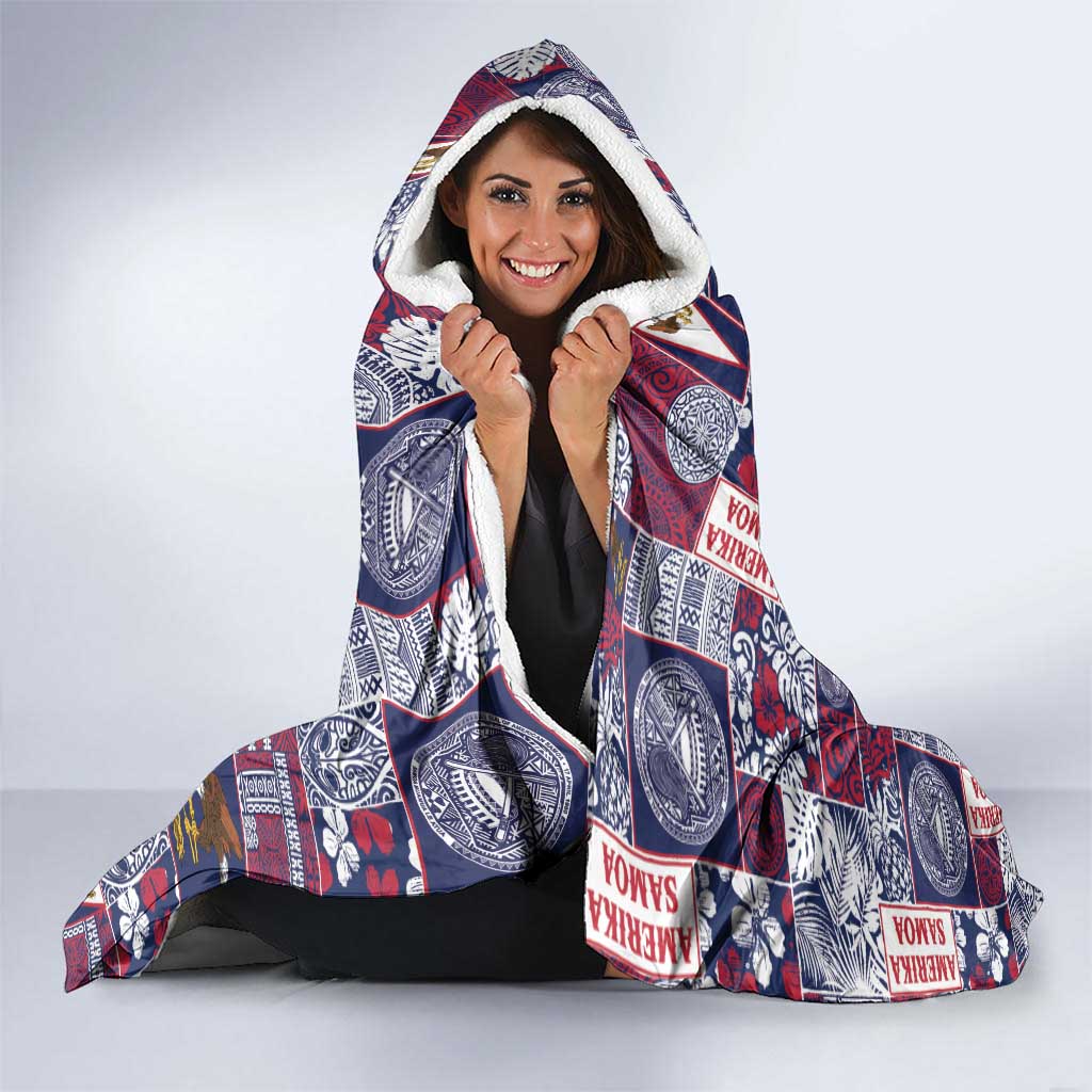 Manuia le Kerisimasi American Samoa Hooded Blanket Pacific Patchwork Xmas Vibes - Polynesian Pride