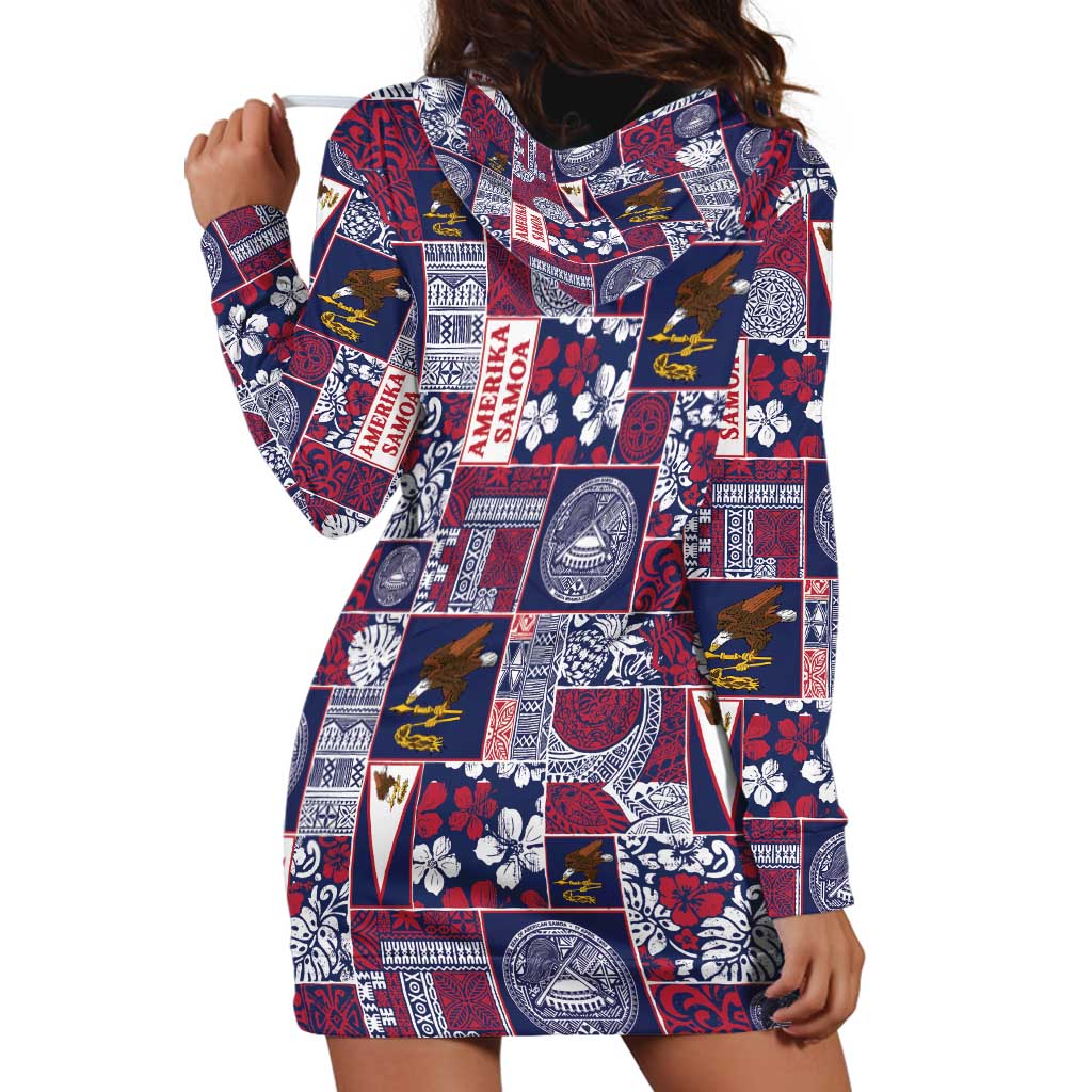 Manuia le Kerisimasi American Samoa Hoodie Dress Pacific Patchwork Xmas Vibes - Polynesian Pride