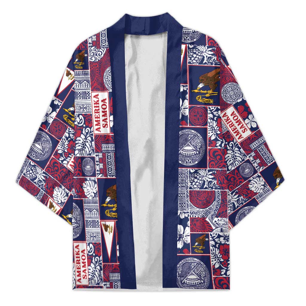 Manuia le Kerisimasi American Samoa Kimono Pacific Patchwork Xmas Vibes LT9 Unisex Blue - Polynesian Pride