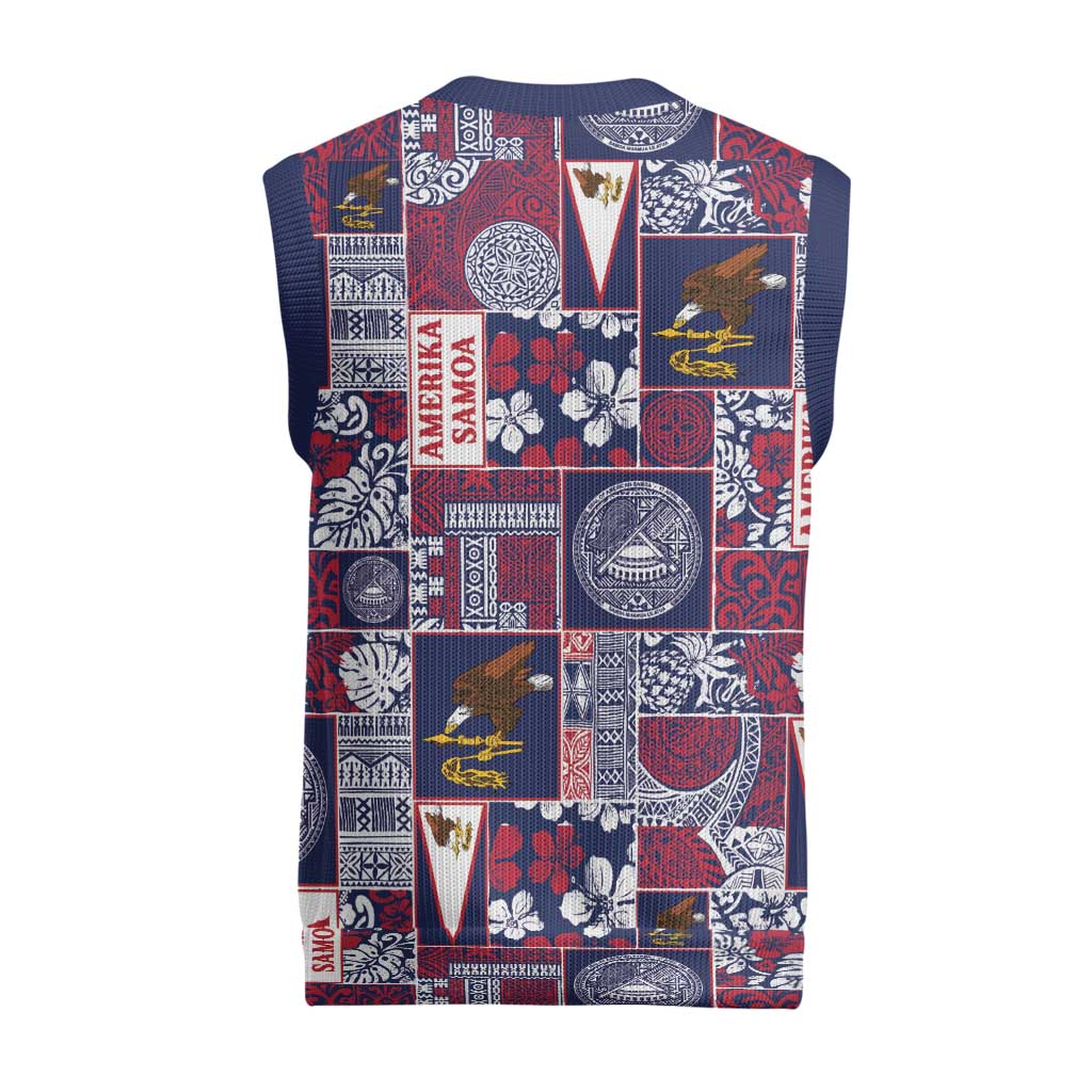 Manuia le Kerisimasi American Samoa Christmas Knitted V-Neck Vest Pacific Patchwork Xmas Vibes - Polynesian Pride