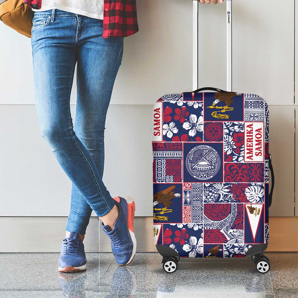 Manuia le Kerisimasi American Samoa Luggage Cover Pacific Patchwork Xmas Vibes - Polynesian Pride