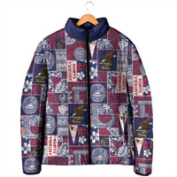 Manuia le Kerisimasi American Samoa Padded Jacket Pacific Patchwork Xmas Vibes - Polynesian Pride