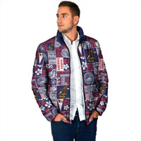 Manuia le Kerisimasi American Samoa Padded Jacket Pacific Patchwork Xmas Vibes - Polynesian Pride